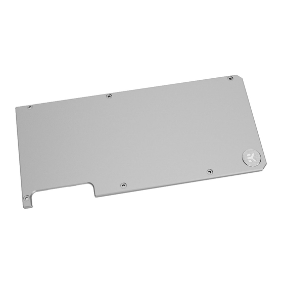 EK-Quantum Vector RTX 3080/3090 Backplate Manual