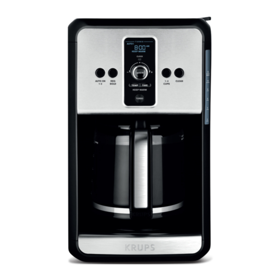 KRUPS Savoy EC414 - 12-Cup Programmable Stainless Steel Turbo Coffee Maker Manual