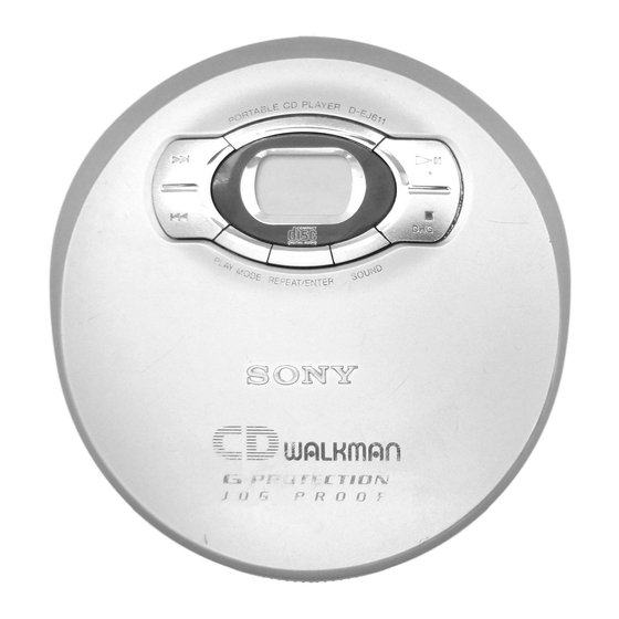 Sony CD Walkman D-E660 Manuals
