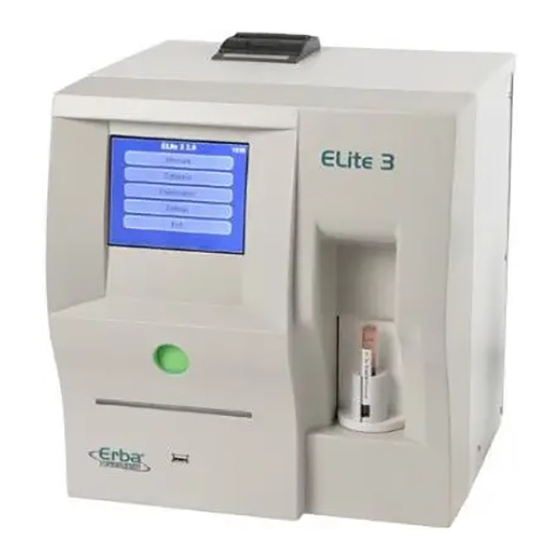 User Manuals: Erba ELite 3 Hematology Analyzer