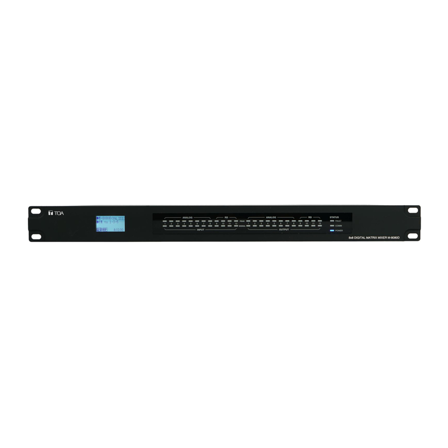 User Manuals: Toa M-8080D Series Digital Matrix Mixer