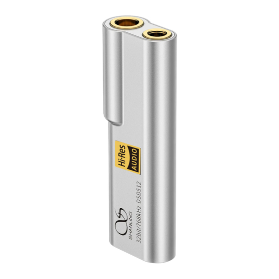 Shanling UA2 Plus Quick Start Manual