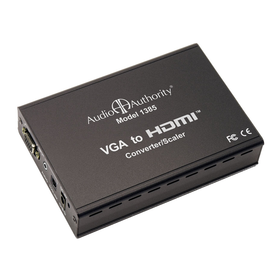 Audio Authority 1385 User Manual
