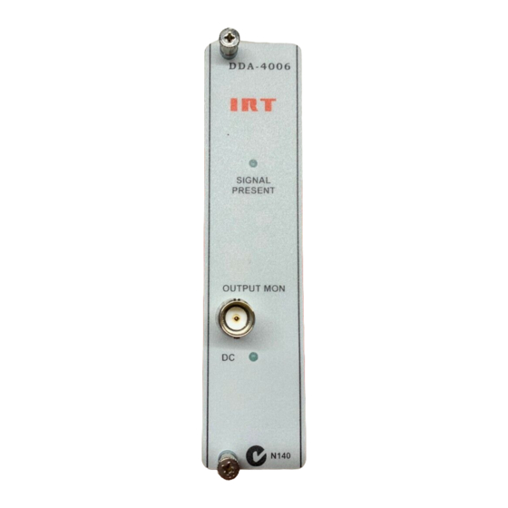 IRT DDA-4006 Instruction Manual