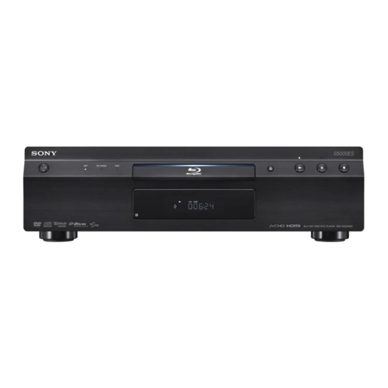 Sony BDP-S5000ES Operating Instructions Manual