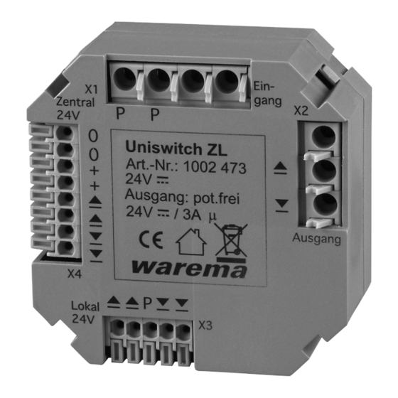 WAREMA Uniswitch ZL Operating And Installation Instructions