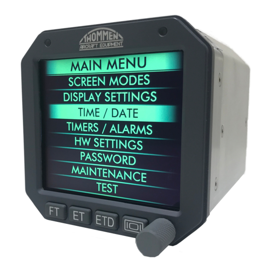 Thommen STRATOTIMER ST3 Installation And Operating Manual