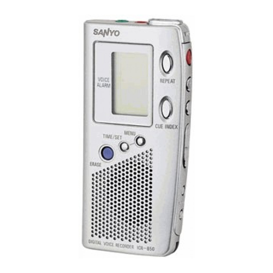 Sanyo ICR-B50 - 8 MB Digital Voice Recorder Manuals