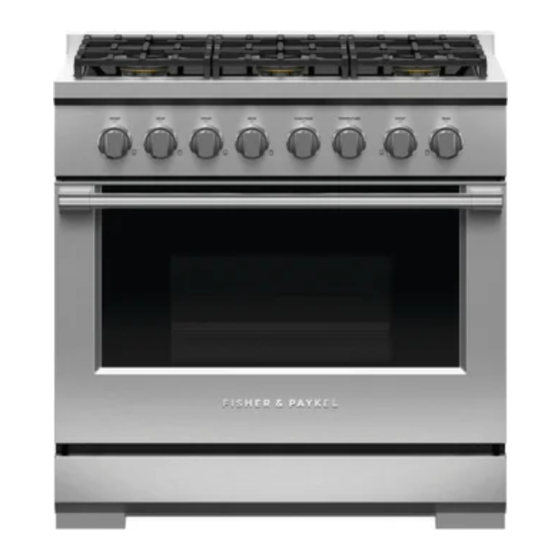 Fisher & Paykel PROFESSIONAL RGV3-488 Installation Manual