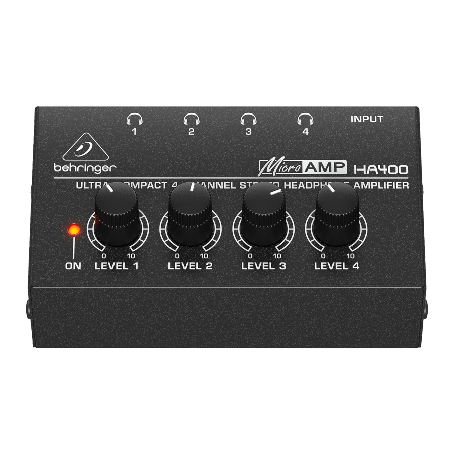 Behringer MicroAMP HA400 Manual