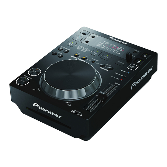 Pioneer CDJ-350 Operating Instructions Manual