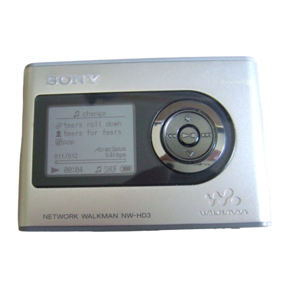 Sony Walkman NW-HD3 Operating Instructions Manual