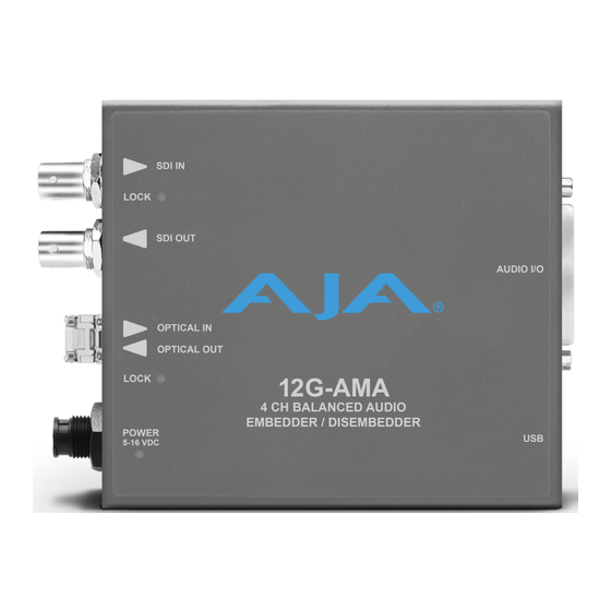 AJA 12G-AMA Installation And Operation Manual