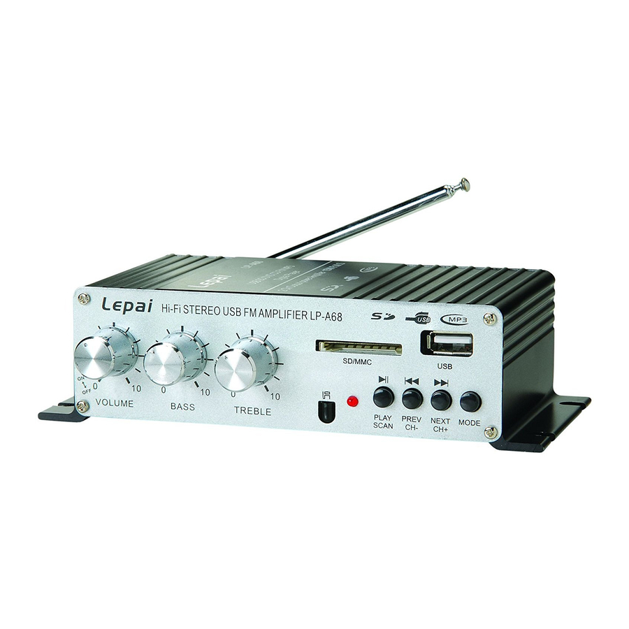 Lepai LP-A68 - Amplifier Manual