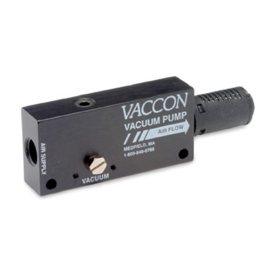 Vaccon VP00 Operating & Installation Instructions