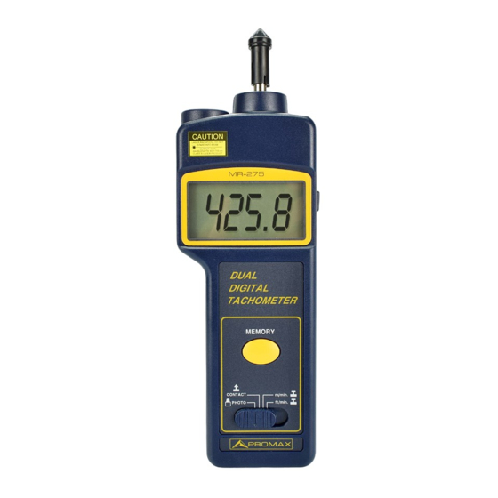 Promax MR-275 Dual Digital Tachometer Manuals