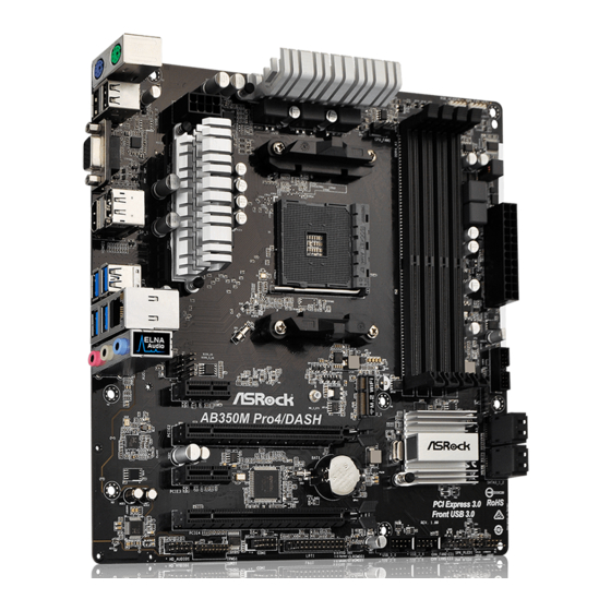 ASROCK AB350M PRO4/DASH USER MANUAL Pdf Download | ManualsLib