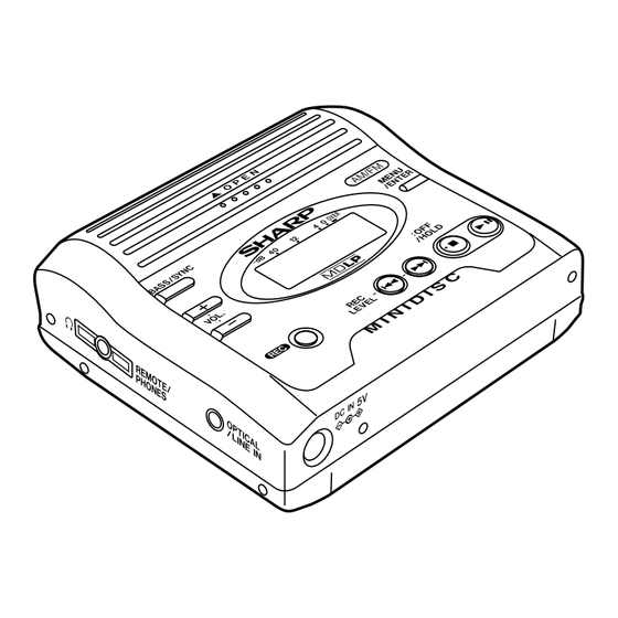 Sharp MD-MT285E Operation Manual