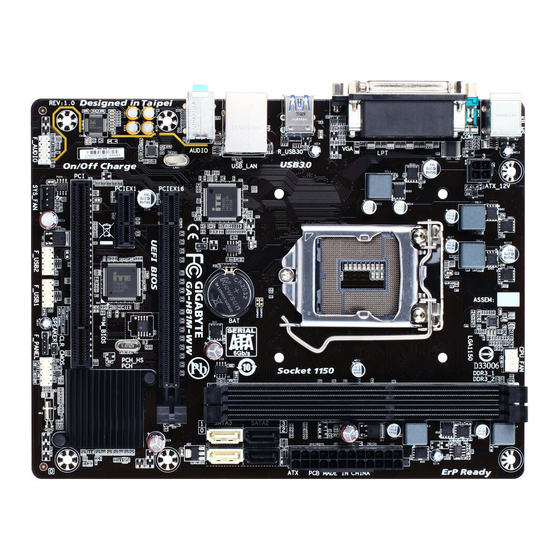 User Manuals: Gigabyte GA-H81M-WW Computer Motherboard