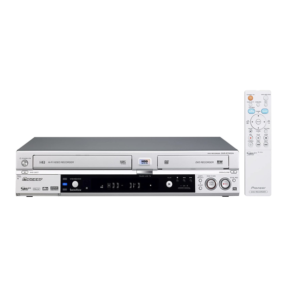 Pioneer DVR-RT602H-S Manuals