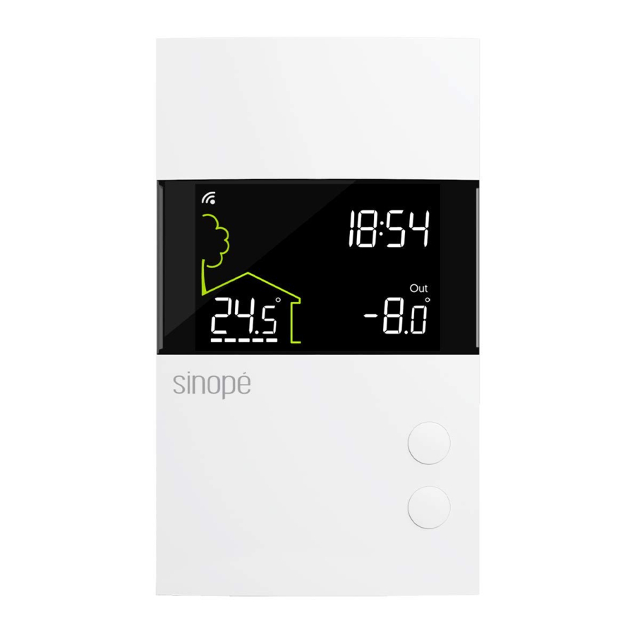 Sinope TH1400WF - 24 Vac Smart Low voltage Thermostat Manual