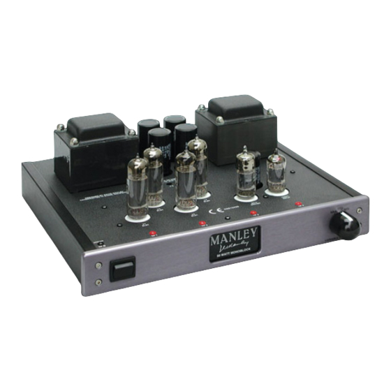 Manley 50 WATT MONOBLOCK AMPLIFIER Owner's Manual
