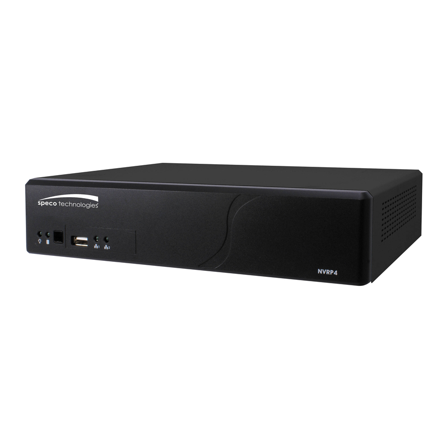 Speco NVRP4 Specification Sheet