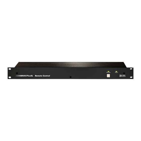 BURK Technology ARC Plus SL Control Manuals