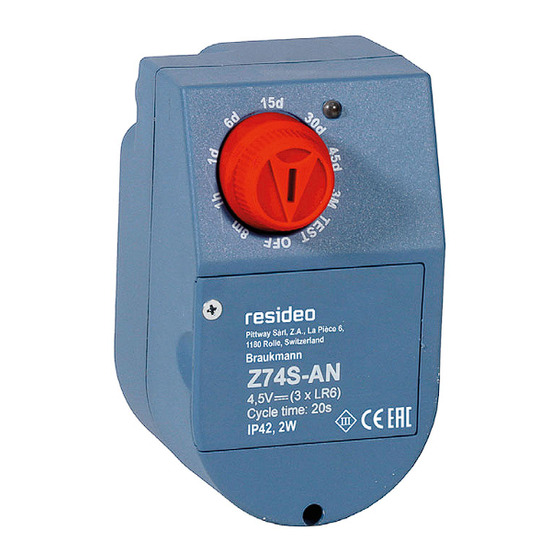 resideo Braukmann Z74S-AN Installation Instructions Manual