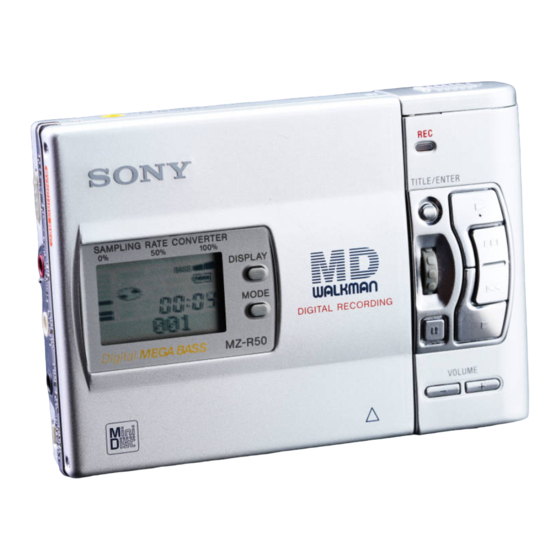 Sony MZ-R50 - MD Walkman MiniDisc Recorder Service Manual