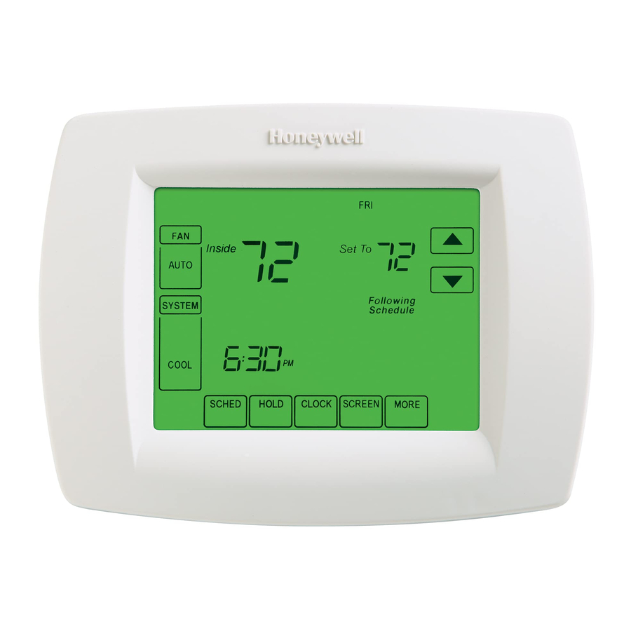 Honeywell VisionPRO TH8000 - Touchscreen Programmable Thermostat Operating Manual