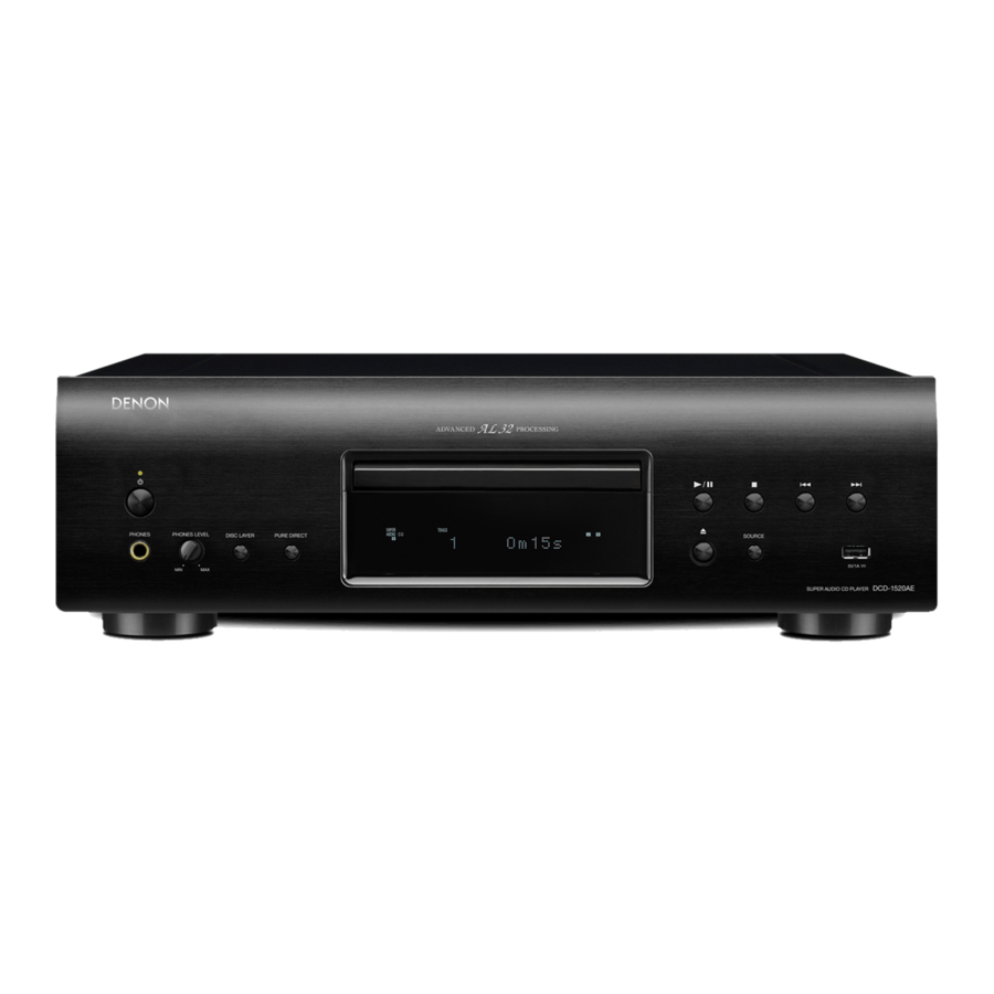 Denon DCD-1520AE - SUPER AUDIO CD PLAYER Manual
