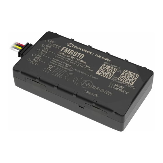 Teltonika FMB910 Quick Manual