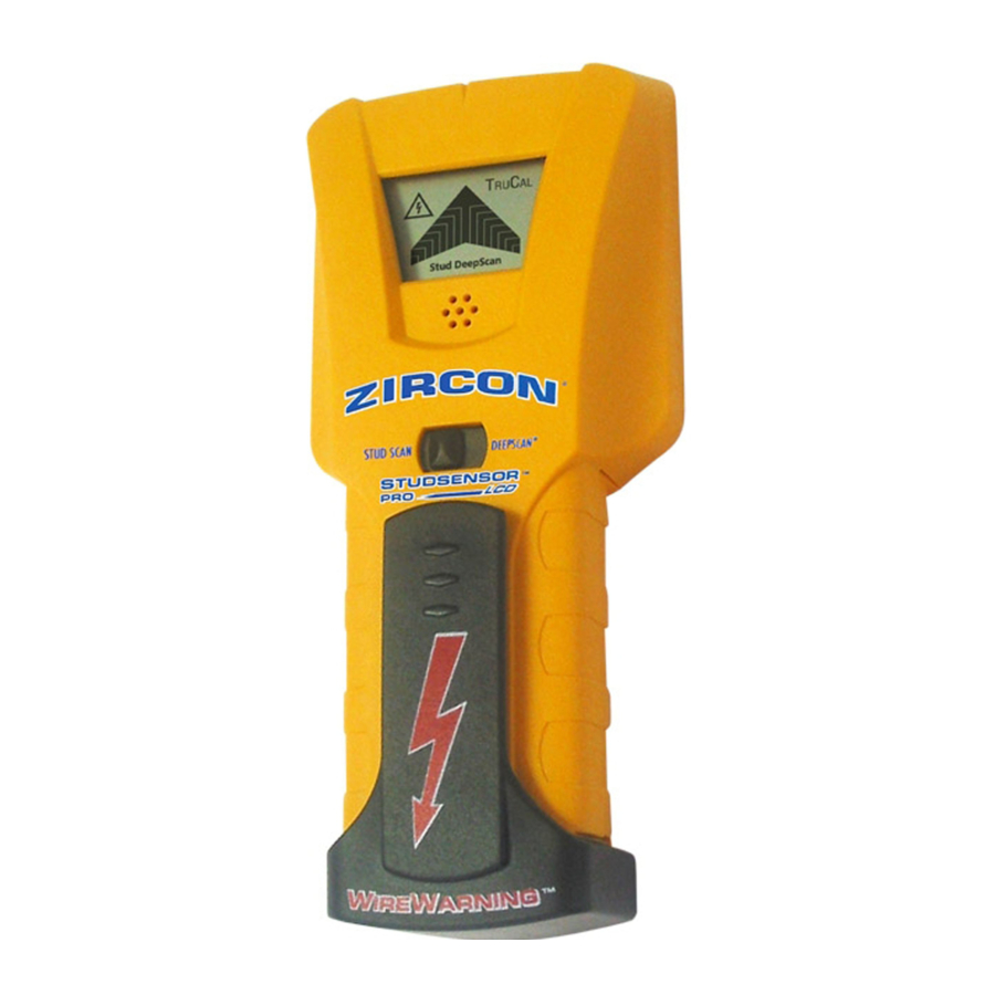 Zircon StudSensor Pro LCD - Stud Finder Manual