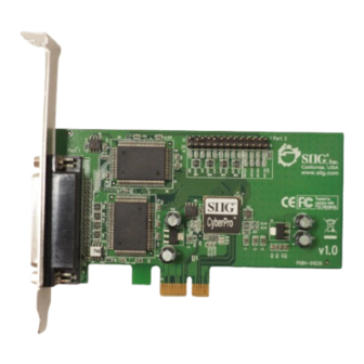 SIIG CyberParallel Dual PCIe Installation Manual