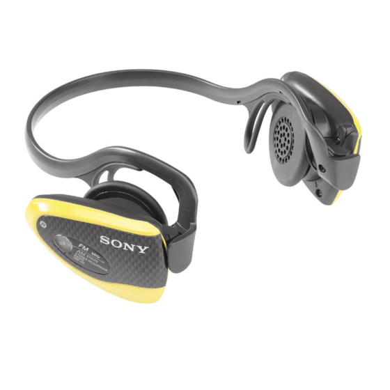 Sony WALKMAN SRF-H5 Operating Instructions