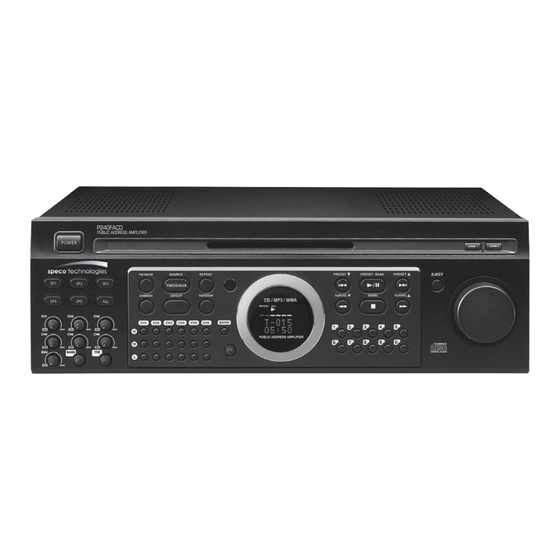 Speco P120FACD/P240FACD Operation Manual
