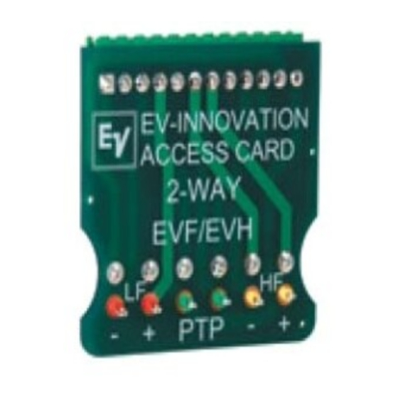 Electro-Voice EV-I Access Card User Instructions