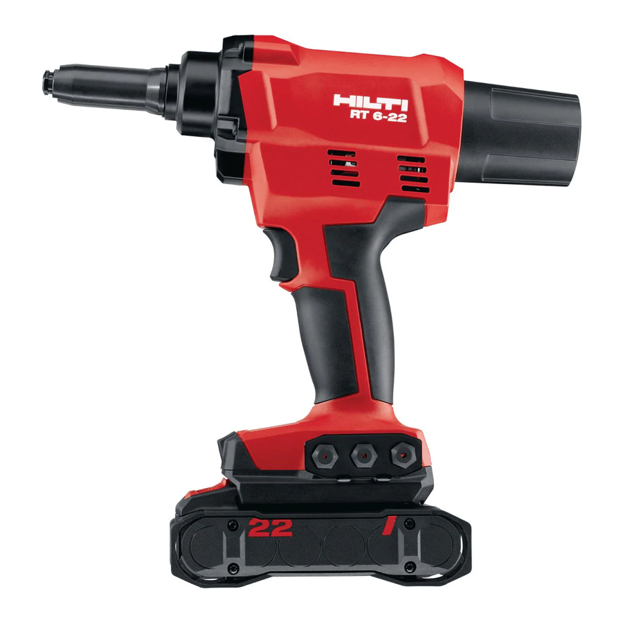 HILTI RT 6-22 - Cordless Rivet Tool Manual | ManualsLib