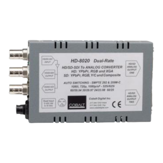 Cobalt Digital Inc HD-8020 Owner's Manual