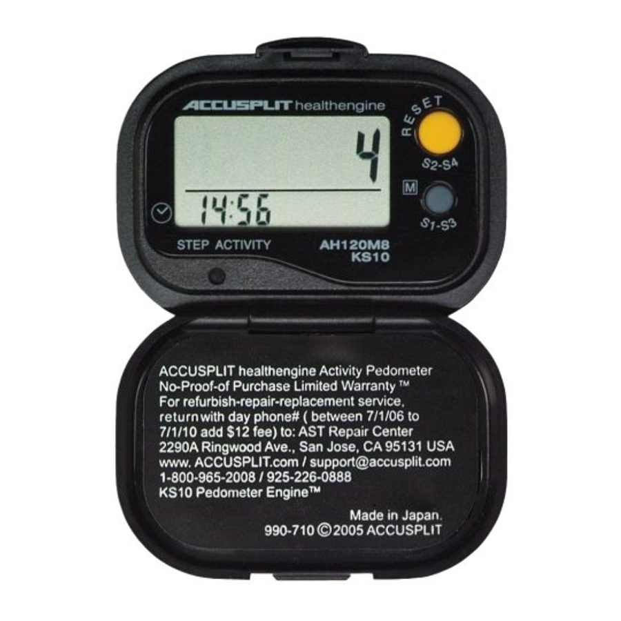 ACCUSPLIT HEALTHENGINE AH120M9 OPERATING INSTRUCTIONS Pdf Download