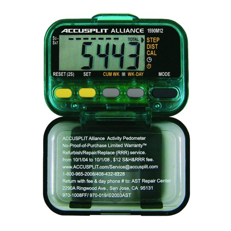 ACCUSPLIT ALLIANCE AL1590M12 OPERATING INSTRUCTIONS Pdf Download