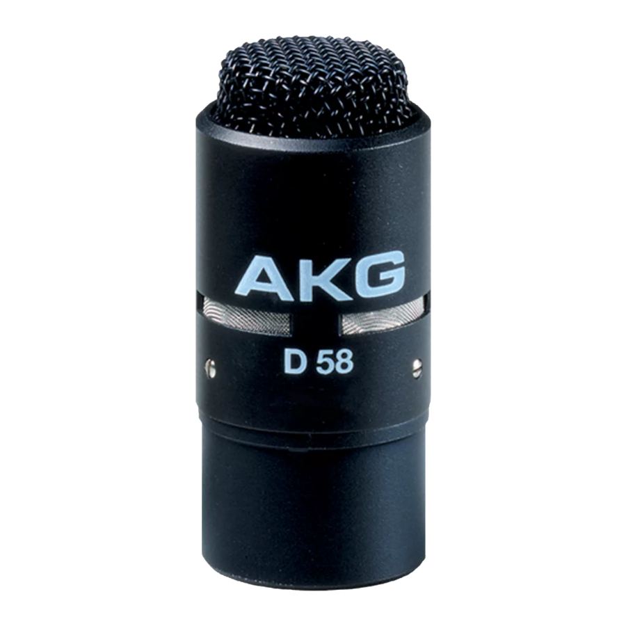 AKG D 58E SPECIFICATIONS Pdf Download | ManualsLib