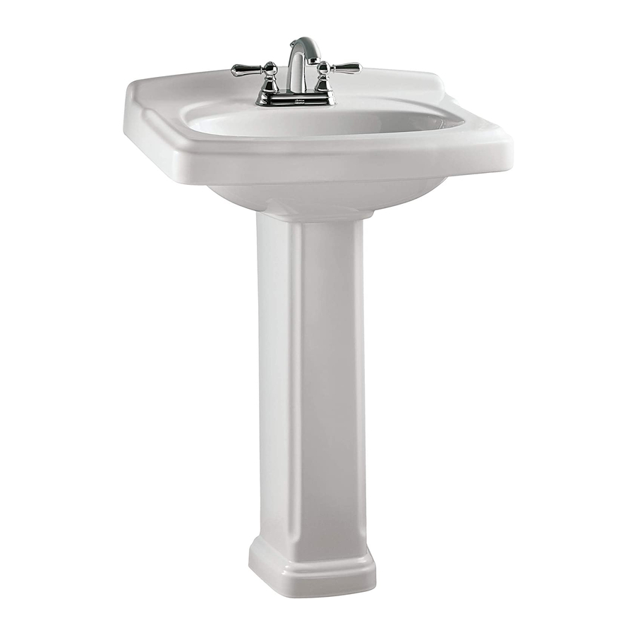 AMERICAN STANDARD WILLIAMSBURG PEDESTAL LAVATORY 0555.400 SPECIFICATION