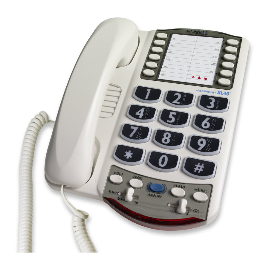 AMERIPHONE AMPLIFIED TELEPHONE OPERATING INSTRUCTIONS MANUAL Pdf