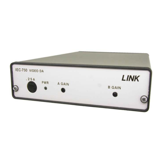 LINK ELECTRONICS VIDEO DISTRIBUTION AMPLIFIER IEC750 SPECIFICATION
