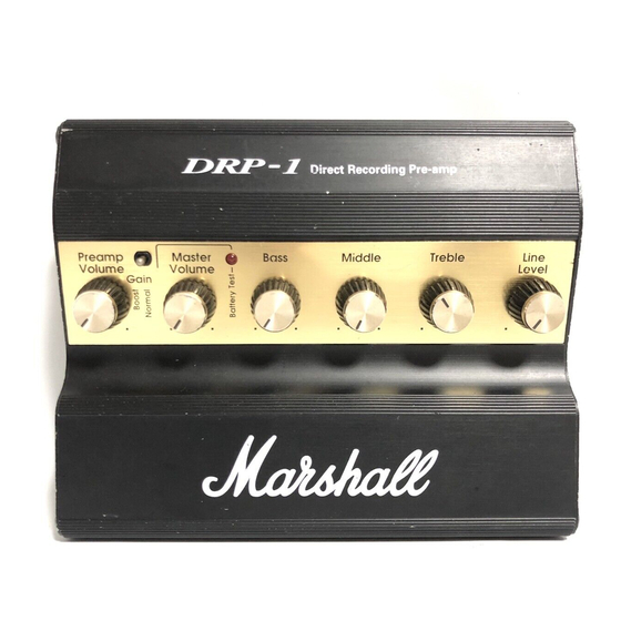 MARSHALL AMPLIFICATION DRP1 INSTRUCTION MANUAL Pdf Download ManualsLib