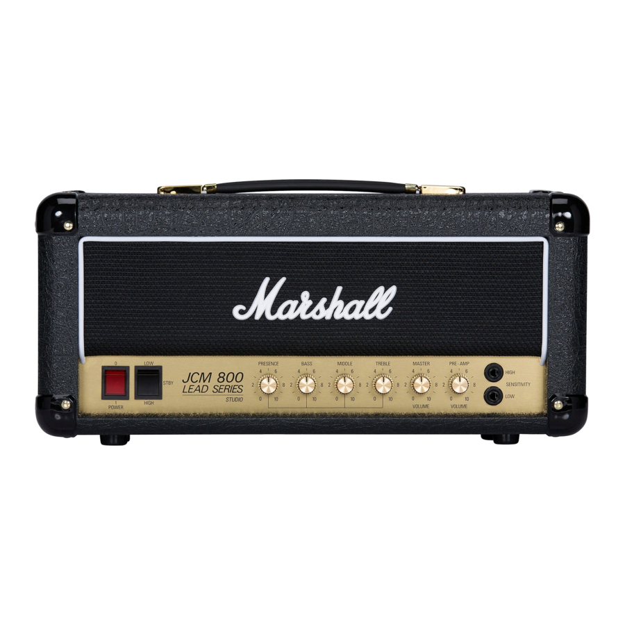 MARSHALL AMPLIFICATION JCM800 SERIES PRODUCT CATALOGUE Pdf Download