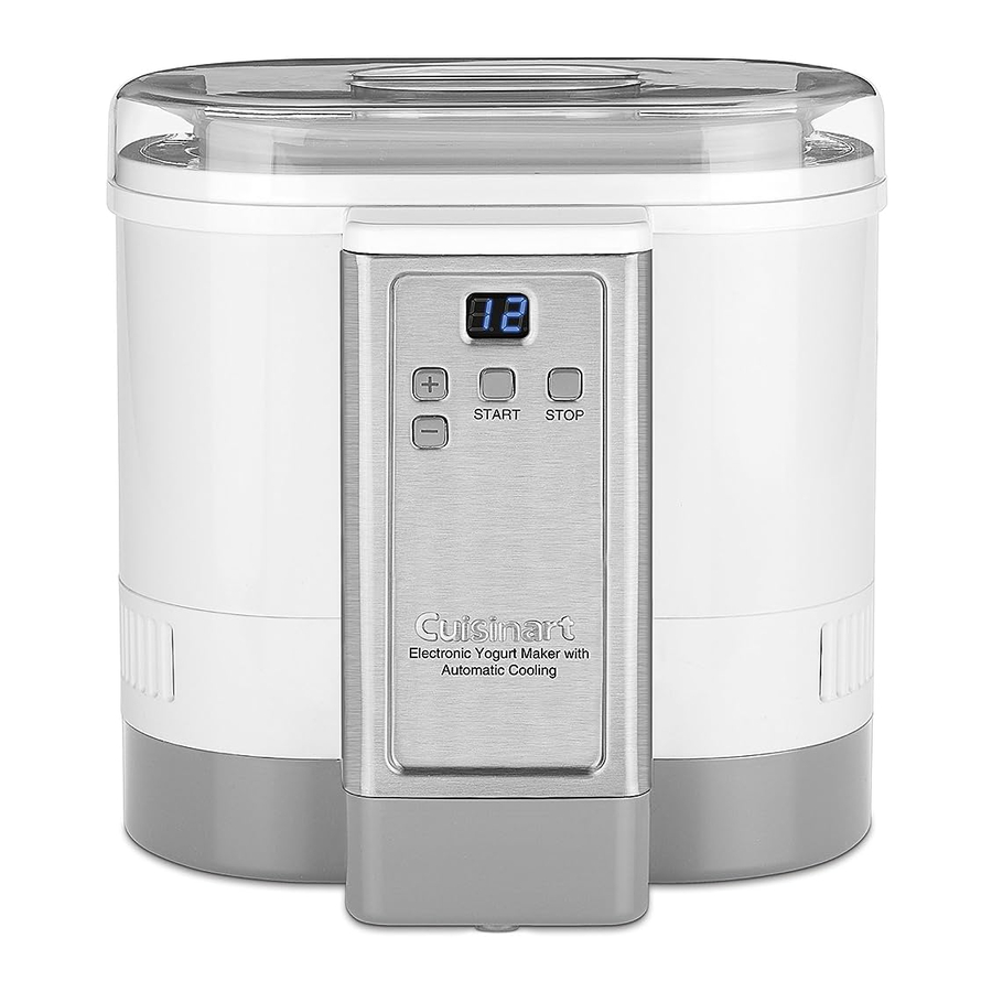 Cuisinart CYM-100 - Electronic Yogurt Maker with Automatic Cooling Manual
