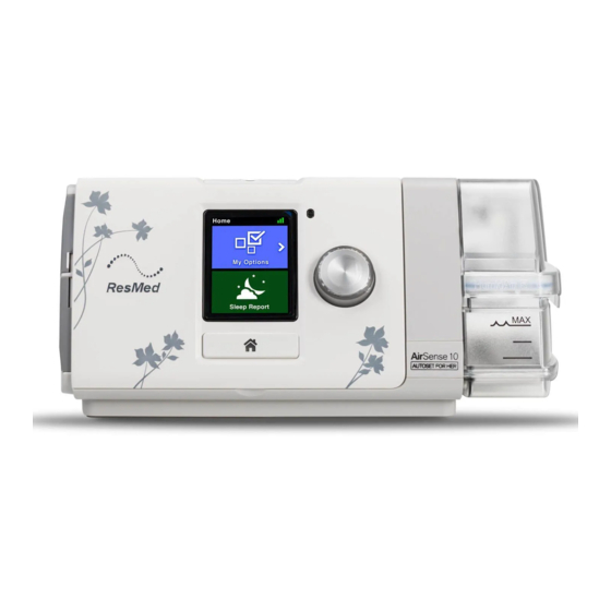 Resmed Airsense 10 Series User Manual Pdf Download Manualslib